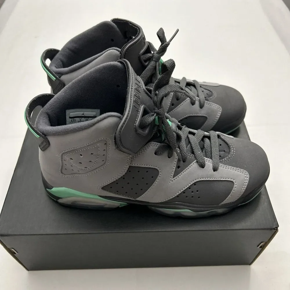 NIKE Men 6.5 AIR JORDAN‎ 6 RETRO GG GREY-GREEN GLOW 2933